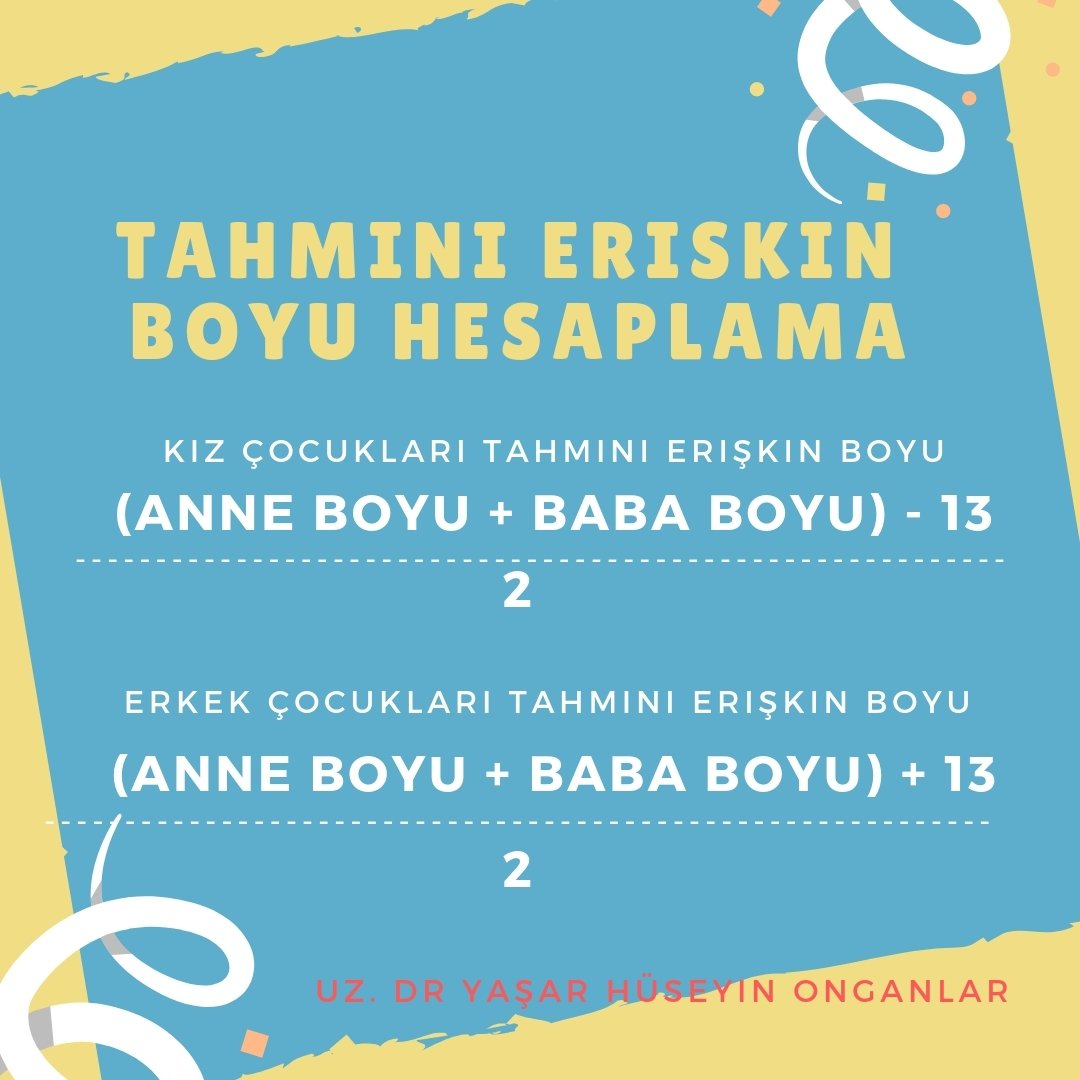 tahmini eriskin boyu heaplma